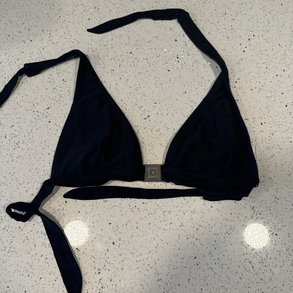 Zara Black Bikini Top with Silver Accent